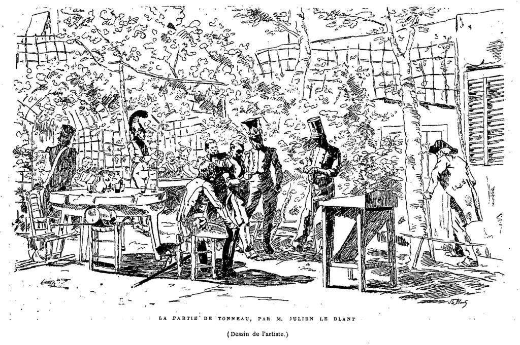 Partie de tonneau, soldats 1er empire