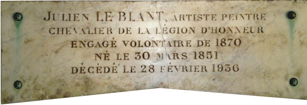 Plaque mortuaire de Julien Le Blant